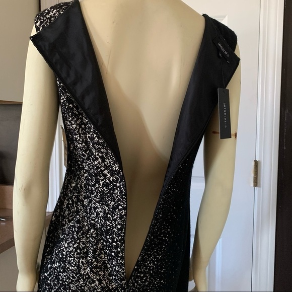 𝅺NEW with tags Lafayette 148 New York Savannah Dress Black & Cream 4 - Picture 8 of 13